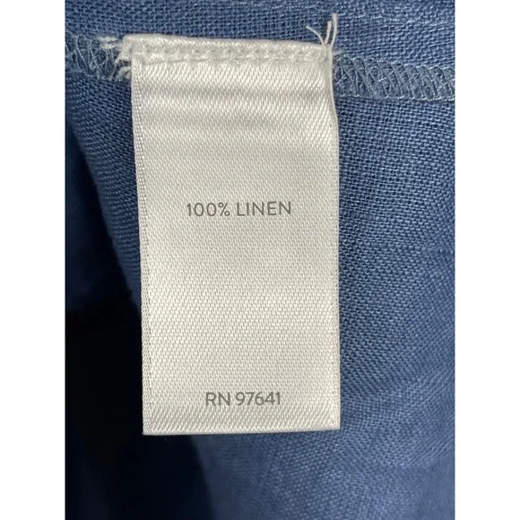 J. Jill Pure Jill Linen Top Women 3X Blue NEW Indigo Ink Short Sleeve 293041 - Picture 8 of 9
